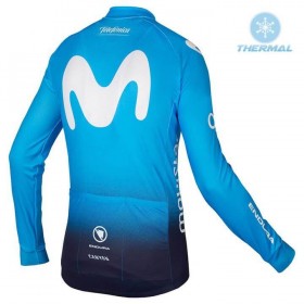 Maillot vélo 2018 Movistar Team Hiver Thermal Fleece N001